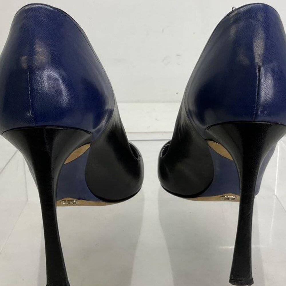 Christian Dior Black & Blue Pointed-Toe Heels – Size 8 - Picture 8 of 12